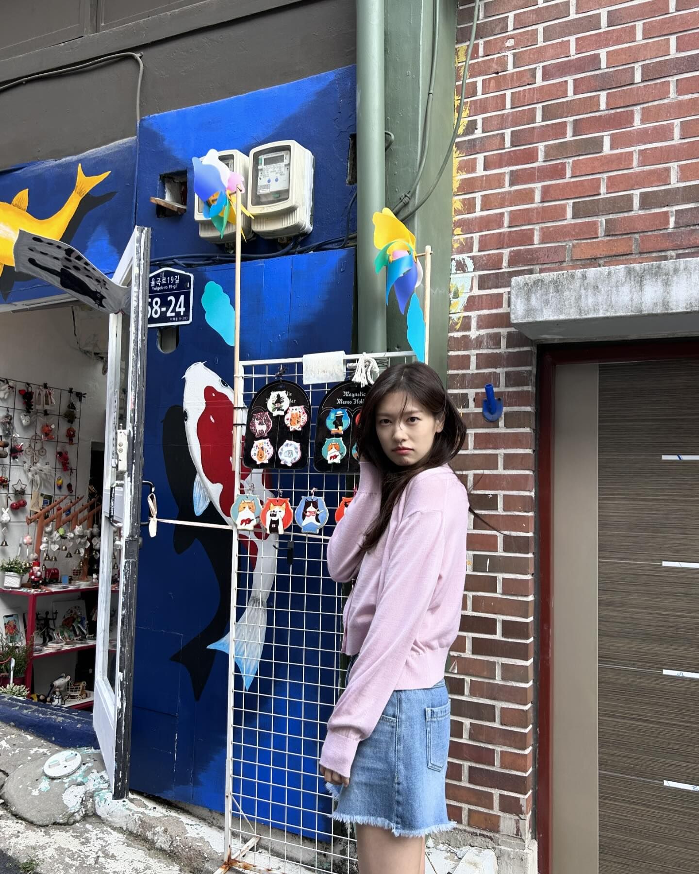 가을 휘뚜루템💙데님스커트룩 이미지"