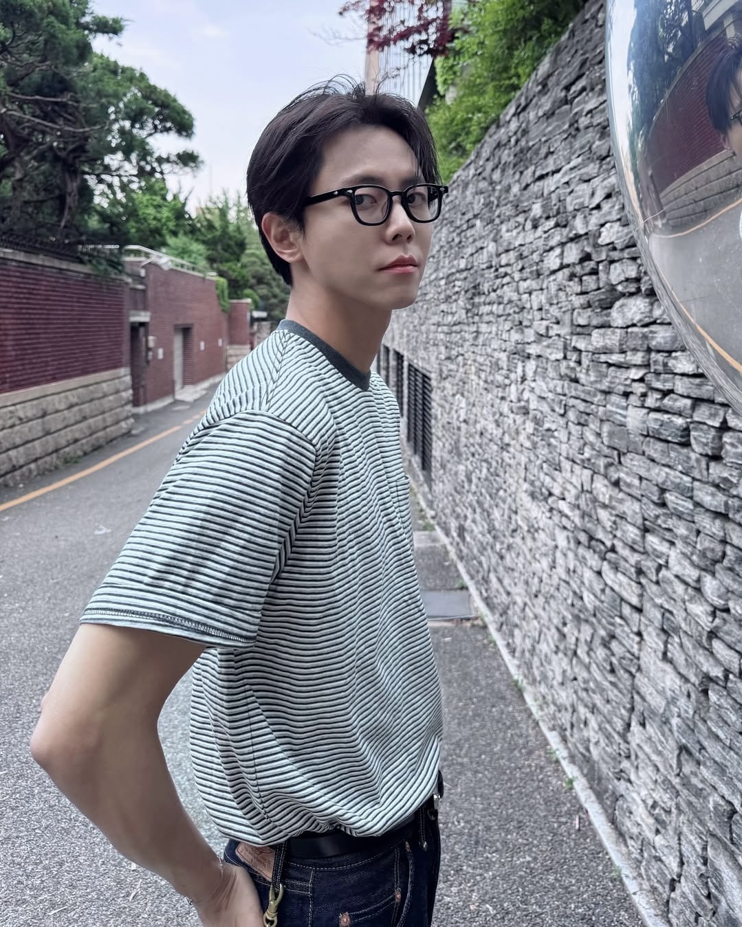 얇을 스트라이프 반팔티 고🤖 이미지3