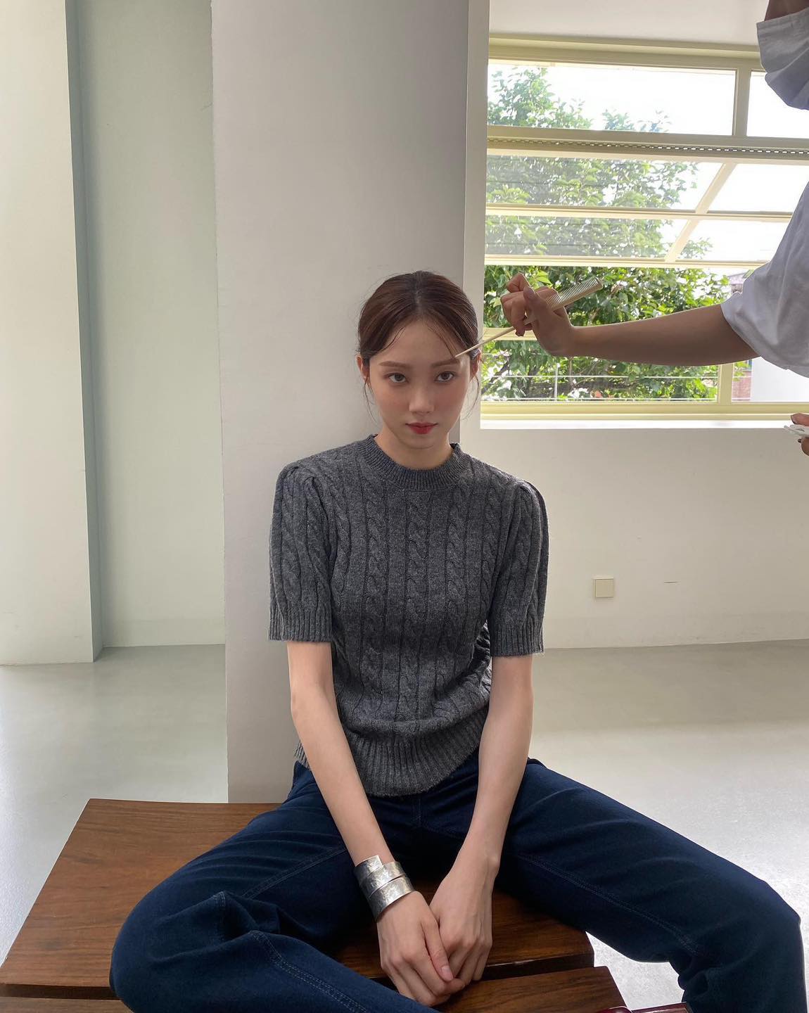 클래식 무드🍃꽈배기 반팔니트 이미지"