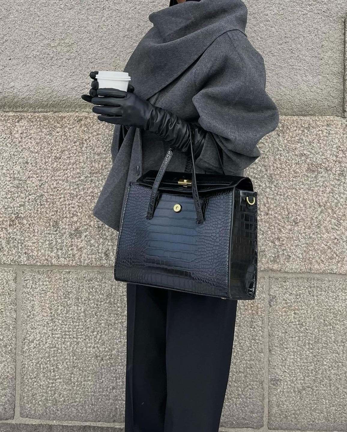 시크한 그레이 머플러 자켓🩶➰ 앤아더스토리즈 울 스카프 재킷🧣머플러랑 같이 쿨하게☃️ 이미지